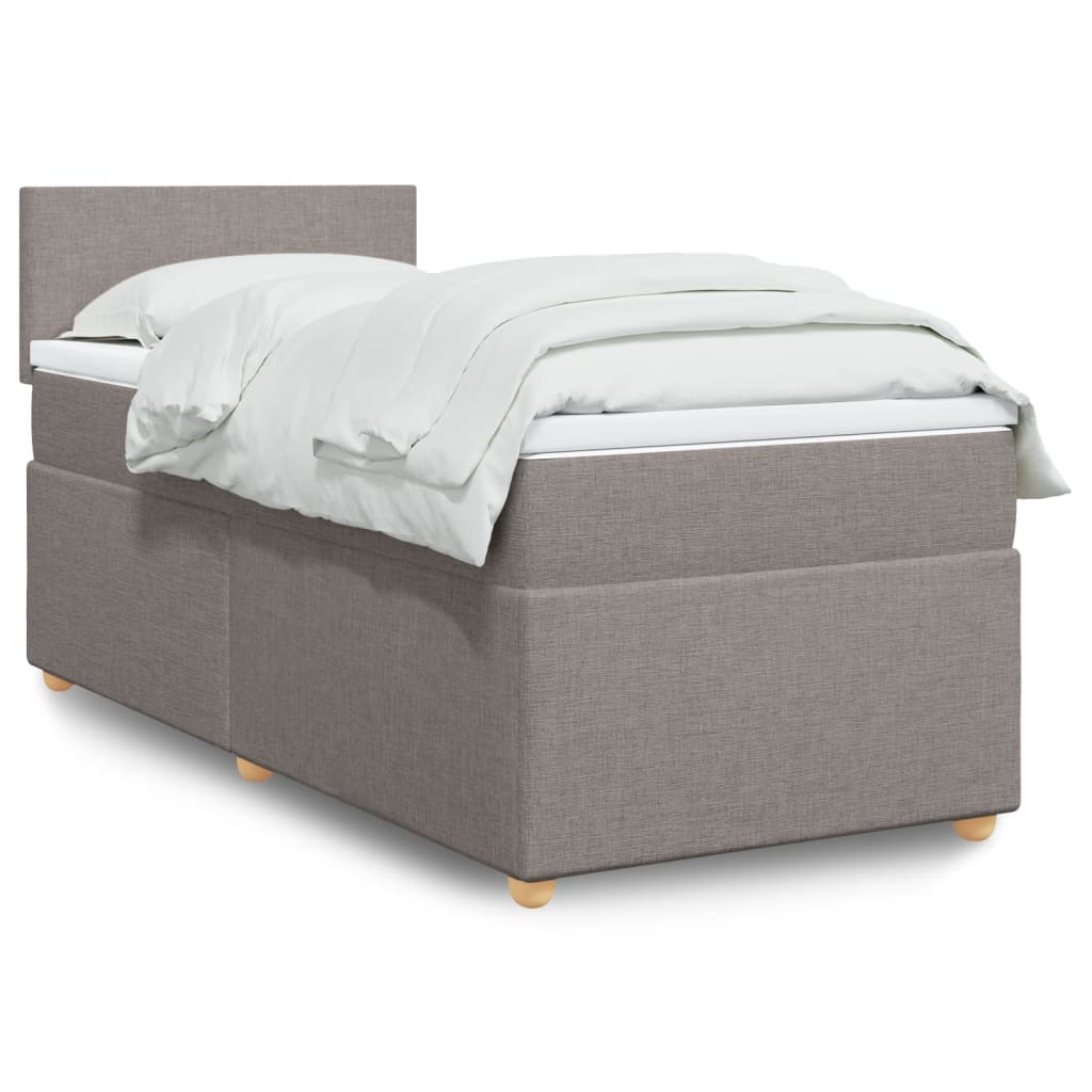 Κρεβάτι Boxspring με Στρώμα Taupe 80x200 εκ. Υφασμάτινο - Pakobazaar