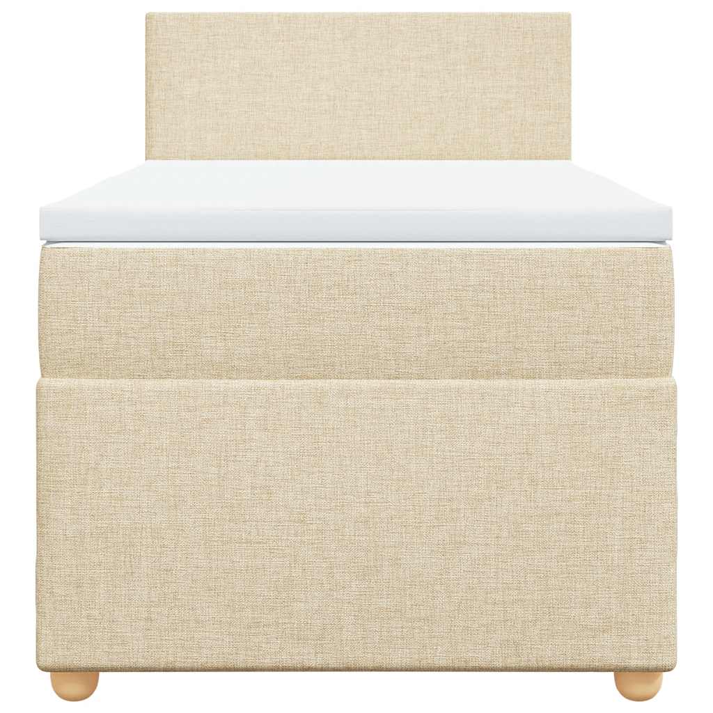 Κρεβάτι Boxspring με Στρώμα Κρεμ 80 x 200 εκ. Υφασμάτινο