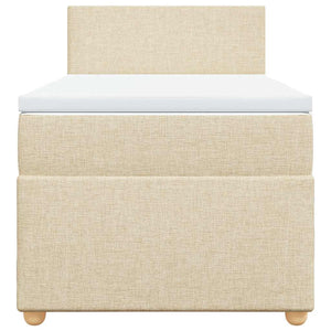 Κρεβάτι Boxspring με Στρώμα Κρεμ 80 x 200 εκ. Υφασμάτινο