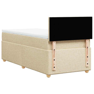 Κρεβάτι Boxspring με Στρώμα Κρεμ 80 x 200 εκ. Υφασμάτινο