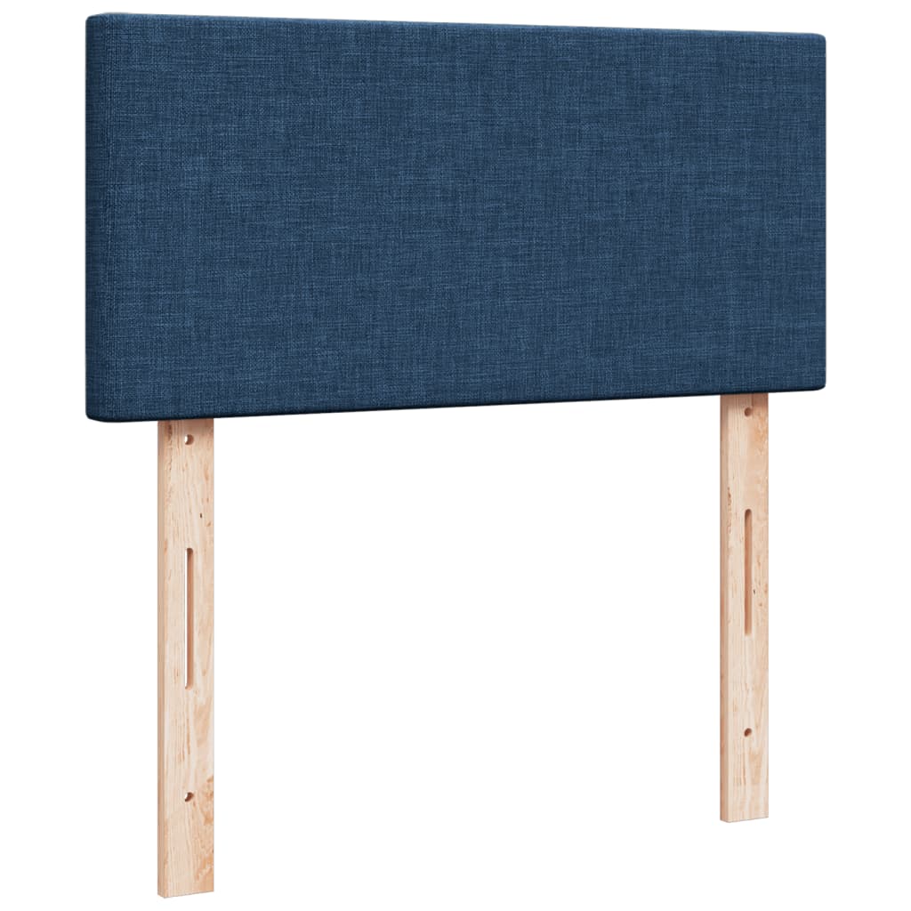 Κρεβάτι Boxspring με Στρώμα Μπλε 80x200 εκ. Υφασμάτινο - Pakobazaar