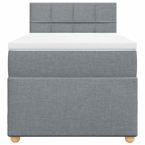 Κρεβάτι Boxspring με Στρώμα Ανοιχτό Γκρι 80x200 εκ. Υφασμάτινο - Pakobazaar