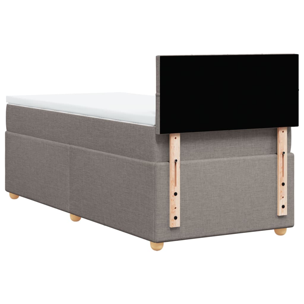 Κρεβάτι Boxspring με Στρώμα Taupe 80x200 εκ. Υφασμάτινο