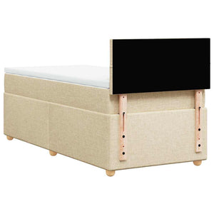 Κρεβάτι Boxspring με Στρώμα Κρεμ 80 x 200 εκ. Υφασμάτινο - Pakobazaar