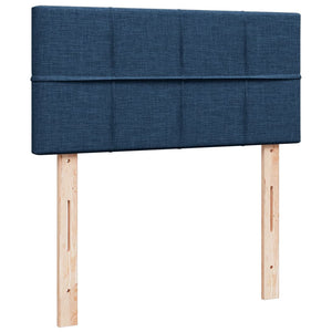 Κρεβάτι Boxspring με Στρώμα Μπλε 80x200 εκ. Υφασμάτινο - Pakobazaar