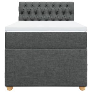 Κρεβάτι Boxspring με Στρώμα Σκούρο Γκρι 80x200 εκ. Υφασμάτινο - Pakobazaar