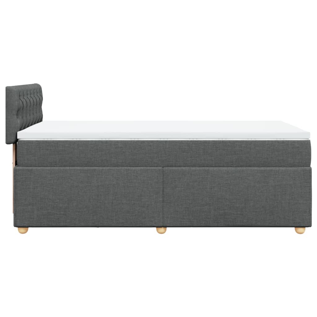 Κρεβάτι Boxspring με Στρώμα Σκούρο Γκρι 80x200 εκ. Υφασμάτινο - Pakobazaar