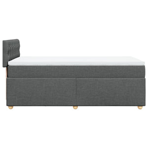 Κρεβάτι Boxspring με Στρώμα Σκούρο Γκρι 80x200 εκ. Υφασμάτινο - Pakobazaar