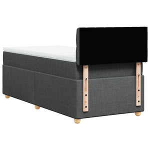 Κρεβάτι Boxspring με Στρώμα Σκούρο Γκρι 80x200 εκ. Υφασμάτινο - Pakobazaar