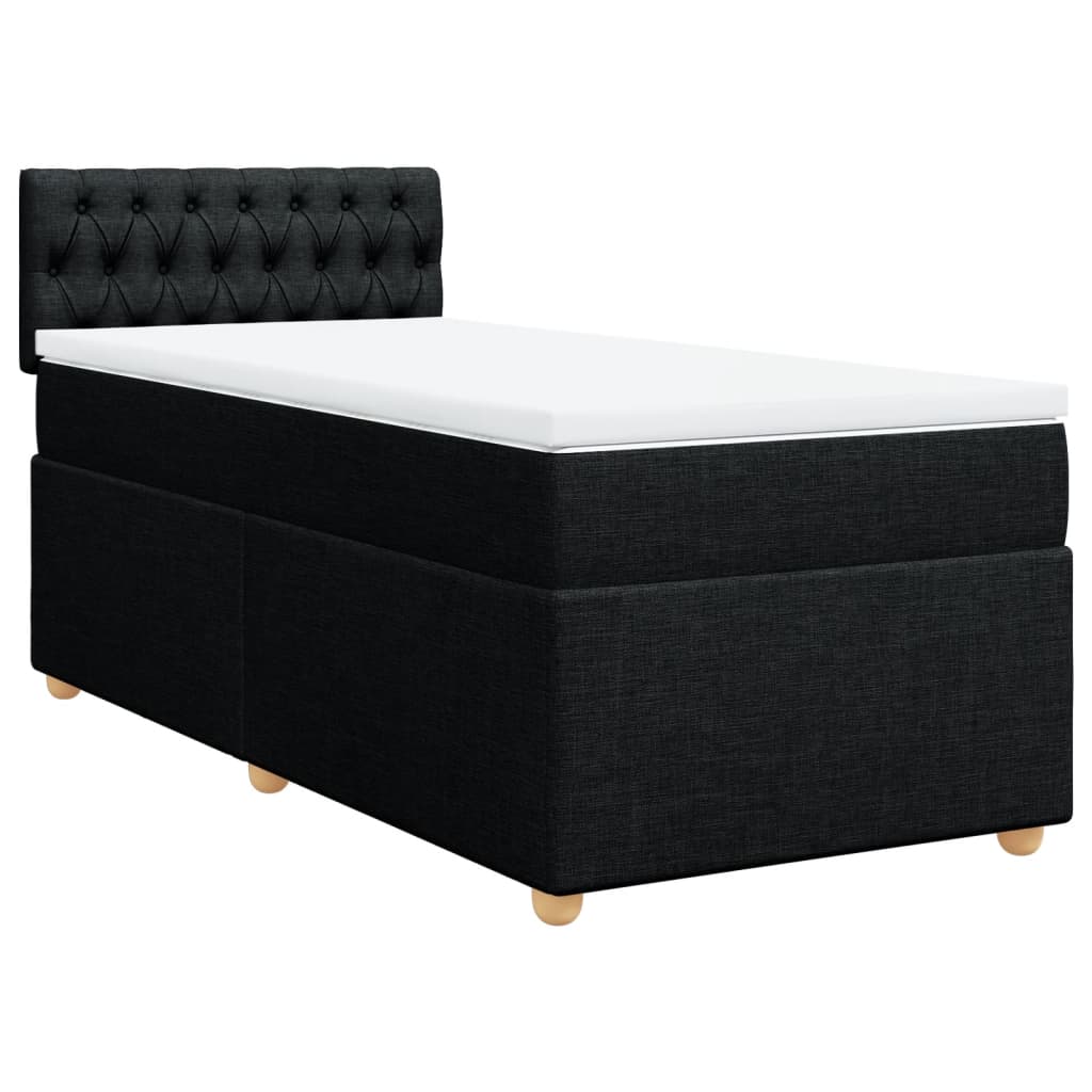 Κρεβάτι Boxspring με Στρώμα Μαύρο 80 x 200 εκ. Υφασμάτινο - Pakobazaar