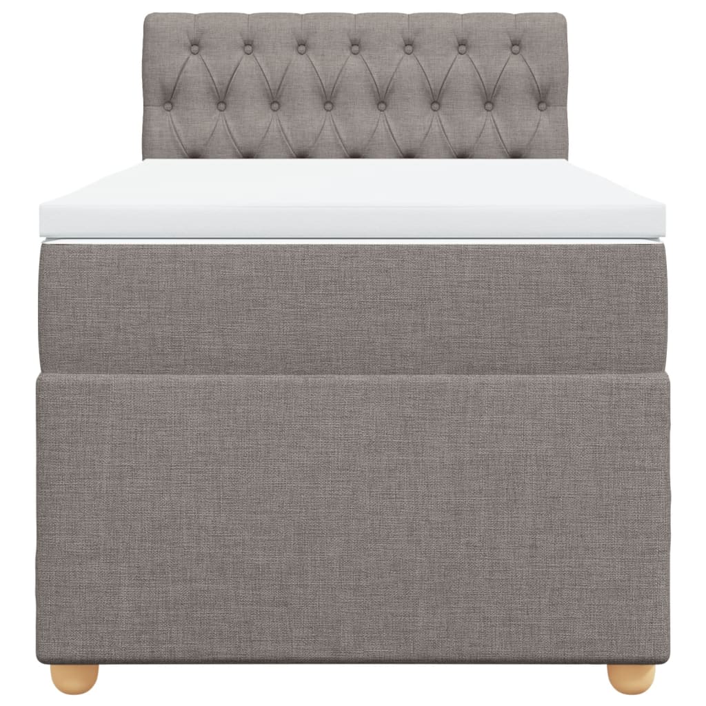 Κρεβάτι Boxspring με Στρώμα Taupe 80x200 εκ. Υφασμάτινο