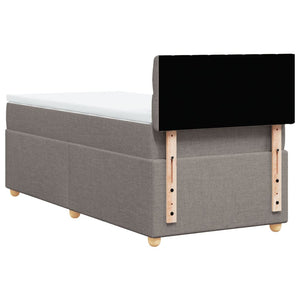 Κρεβάτι Boxspring με Στρώμα Taupe 80x200 εκ. Υφασμάτινο