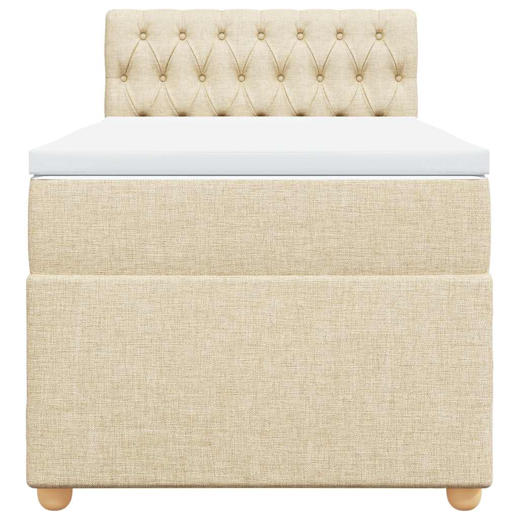 Κρεβάτι Boxspring με Στρώμα Κρεμ 80 x 200 εκ. Υφασμάτινο