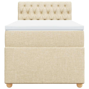 Κρεβάτι Boxspring με Στρώμα Κρεμ 80 x 200 εκ. Υφασμάτινο