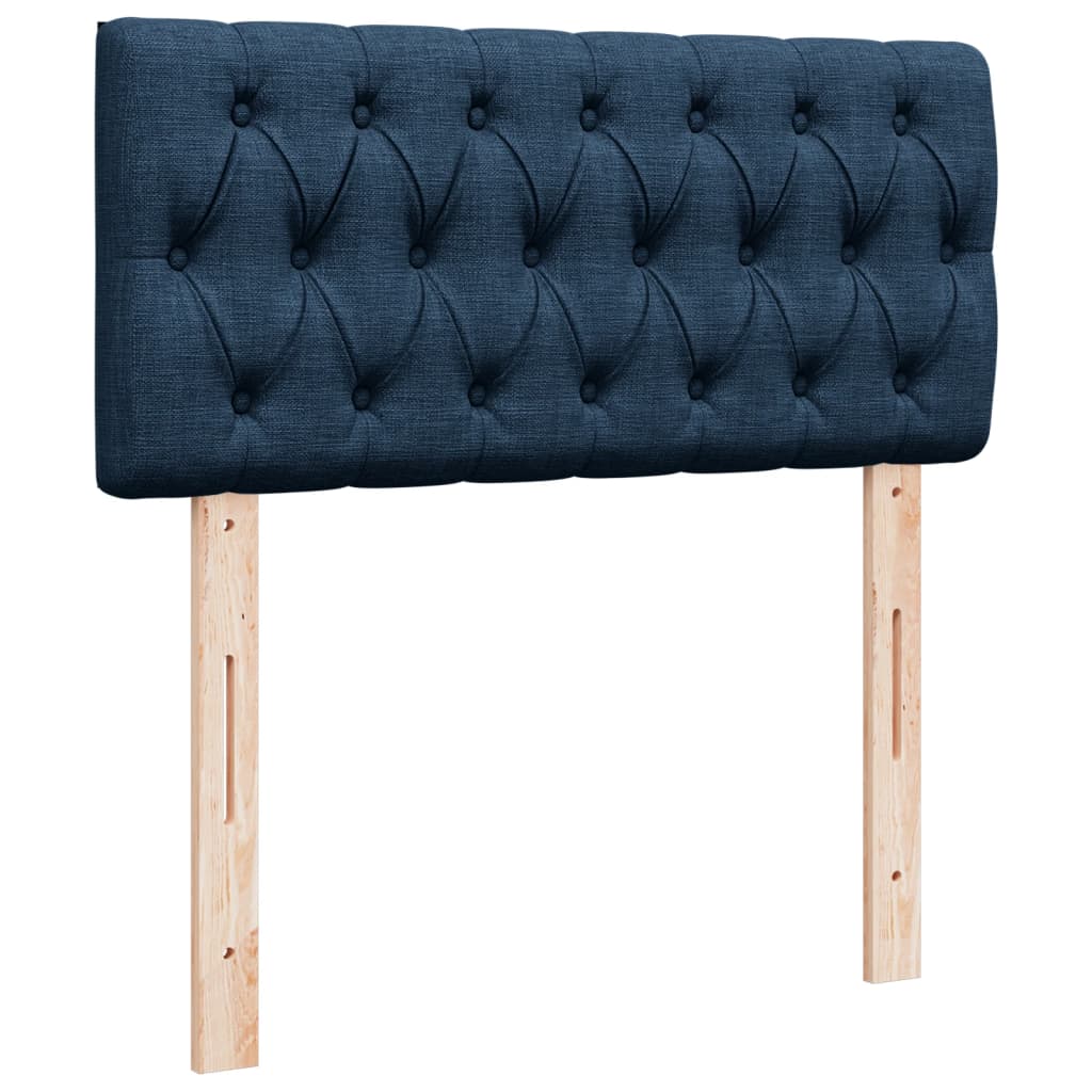 Κρεβάτι Boxspring με Στρώμα Μπλε 80x200 εκ. Υφασμάτινο - Pakobazaar