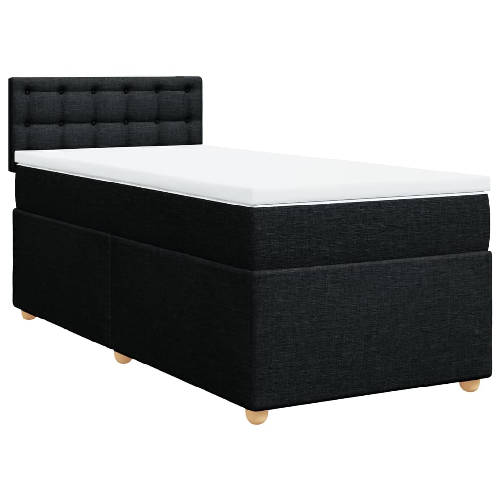 Κρεβάτι Boxspring με Στρώμα Μαύρο 80 x 200 εκ. Υφασμάτινο - Pakobazaar