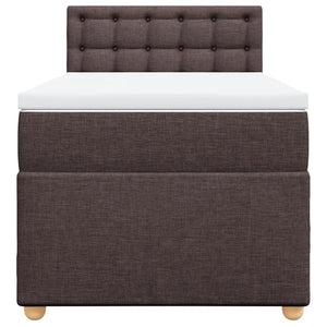 Κρεβάτι Boxspring με Στρώμα Σκούρο Καφέ 80x200 εκ. Υφασμάτινο