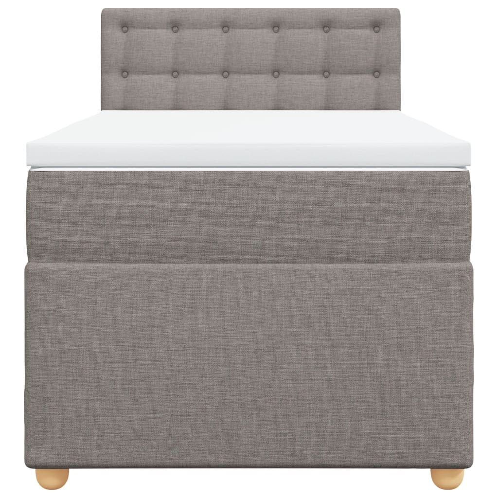 Κρεβάτι Boxspring με Στρώμα Taupe 80x200 εκ. Υφασμάτινο - Pakobazaar