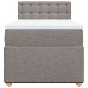 Κρεβάτι Boxspring με Στρώμα Taupe 80x200 εκ. Υφασμάτινο - Pakobazaar
