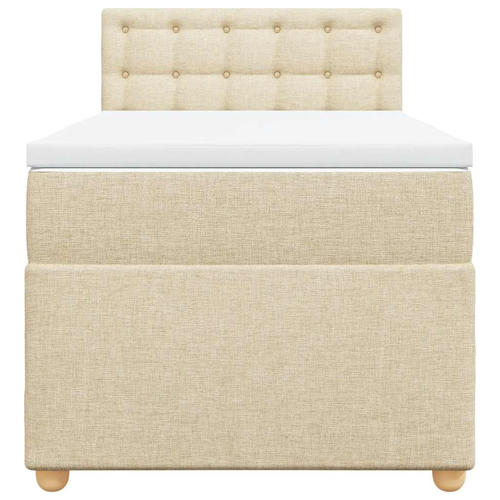 Κρεβάτι Boxspring με Στρώμα Κρεμ 80 x 200 εκ. Υφασμάτινο