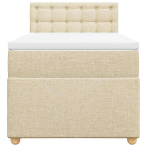 Κρεβάτι Boxspring με Στρώμα Κρεμ 80 x 200 εκ. Υφασμάτινο