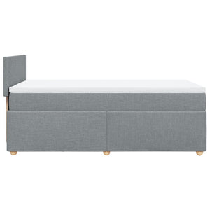 Κρεβάτι Boxspring με Στρώμα Ανοιχτό Γκρι 90x190 εκ. Υφασμάτινο - Pakobazaar