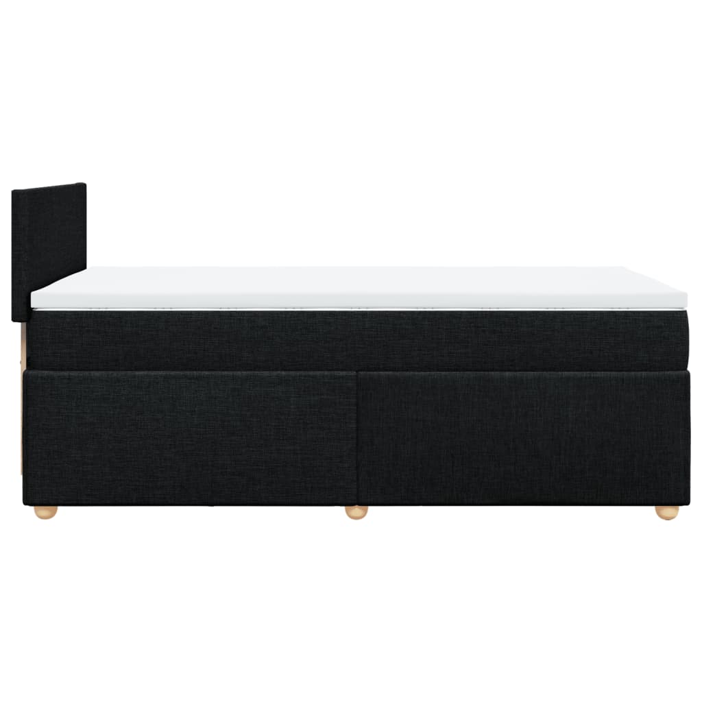 Κρεβάτι Boxspring με Στρώμα Μαύρο 90x190 εκ.Υφασμάτινο - Pakobazaar