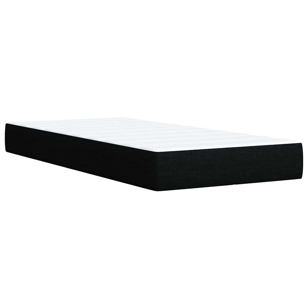 Κρεβάτι Boxspring με Στρώμα Μαύρο 90x190 εκ.Υφασμάτινο - Pakobazaar