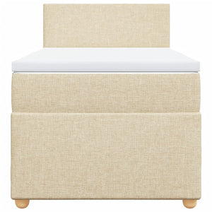 Κρεβάτι Boxspring με Στρώμα Κρεμ 90x190 εκ.Υφασμάτινο