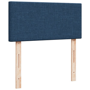Κρεβάτι Boxspring με Στρώμα Μπλε 90x190 εκ.Υφασμάτινο