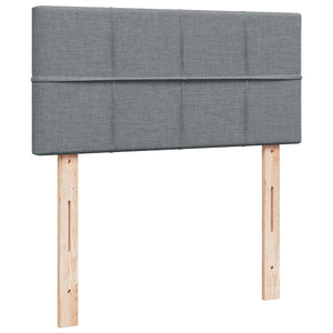 Κρεβάτι Boxspring με Στρώμα Ανοιχτό Γκρι 90x190 εκ. Υφασμάτινο - Pakobazaar