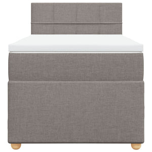 Κρεβάτι Boxspring με Στρώμα Taupe 90x190 εκ.Υφασμάτινο - Pakobazaar