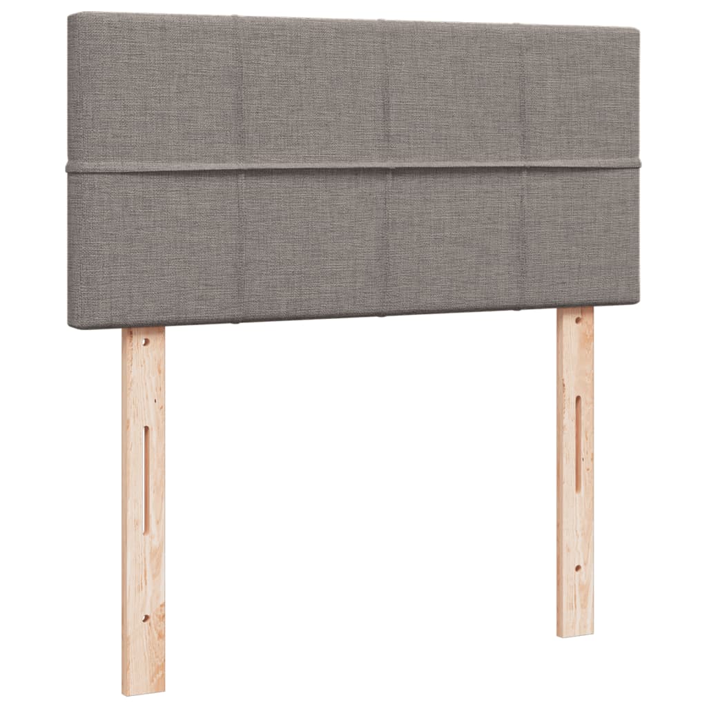 Κρεβάτι Boxspring με Στρώμα Taupe 90x190 εκ.Υφασμάτινο - Pakobazaar