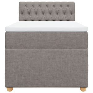 Κρεβάτι Boxspring με Στρώμα Taupe 90x190 εκ.Υφασμάτινο - Pakobazaar