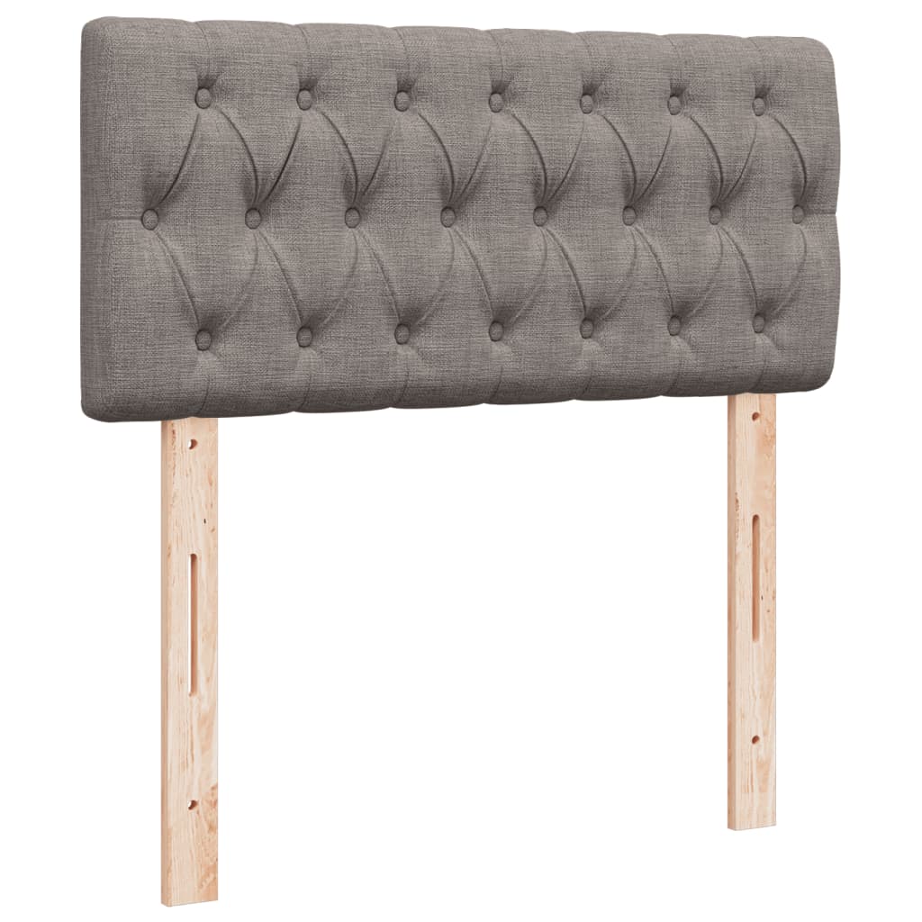 Κρεβάτι Boxspring με Στρώμα Taupe 90x190 εκ.Υφασμάτινο - Pakobazaar