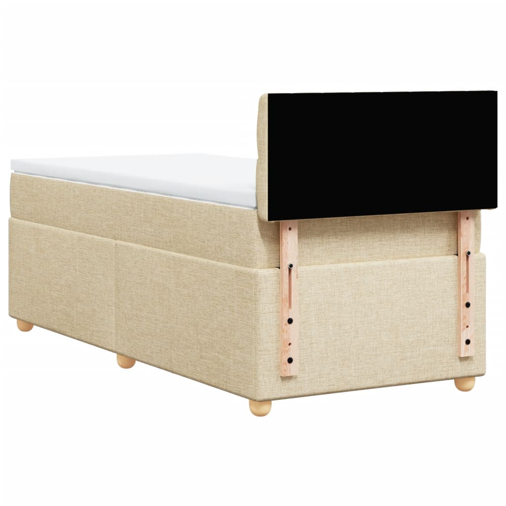 Κρεβάτι Boxspring με Στρώμα Κρεμ 90x190 εκ.Υφασμάτινο