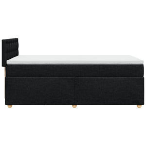 Κρεβάτι Boxspring με Στρώμα Μαύρο 90x190 εκ.Υφασμάτινο - Pakobazaar