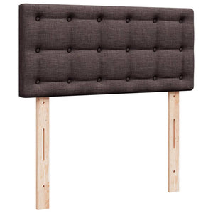 Κρεβάτι Boxspring με Στρώμα Σκούρο Καφέ 90x190 εκ. Υφασμάτινο