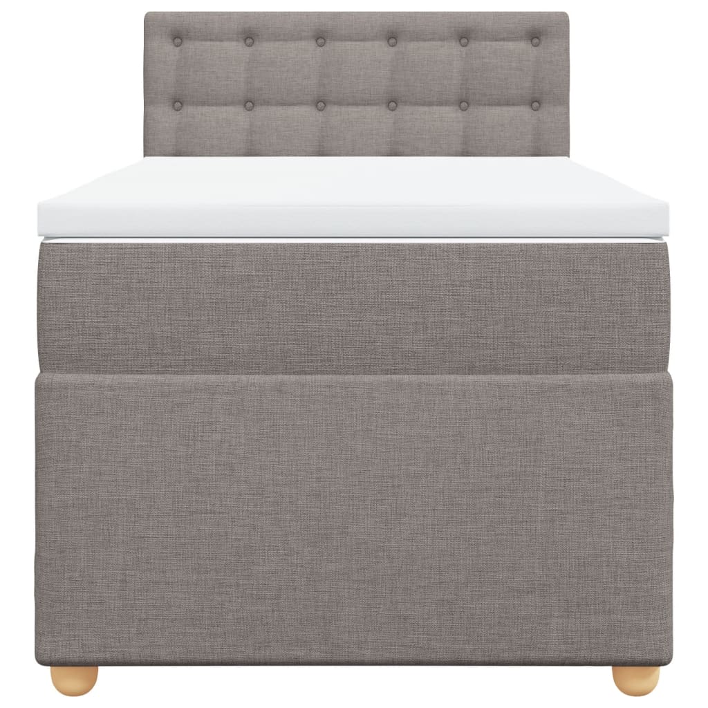 Κρεβάτι Boxspring με Στρώμα Taupe 90x190 εκ.Υφασμάτινο