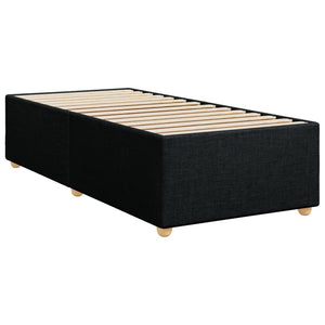 Κρεβάτι Boxspring με Στρώμα Μαύρο 90x200 εκ. Υφασμάτινο - Pakobazaar