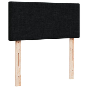 Κρεβάτι Boxspring με Στρώμα Μαύρο 90x200 εκ. Υφασμάτινο - Pakobazaar