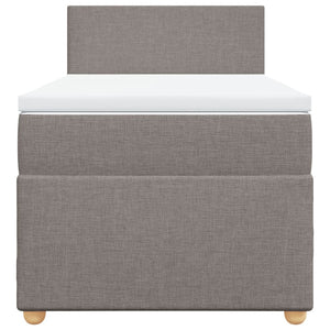 Κρεβάτι Boxspring με Στρώμα Taupe 90x200 εκ. Υφασμάτινο
