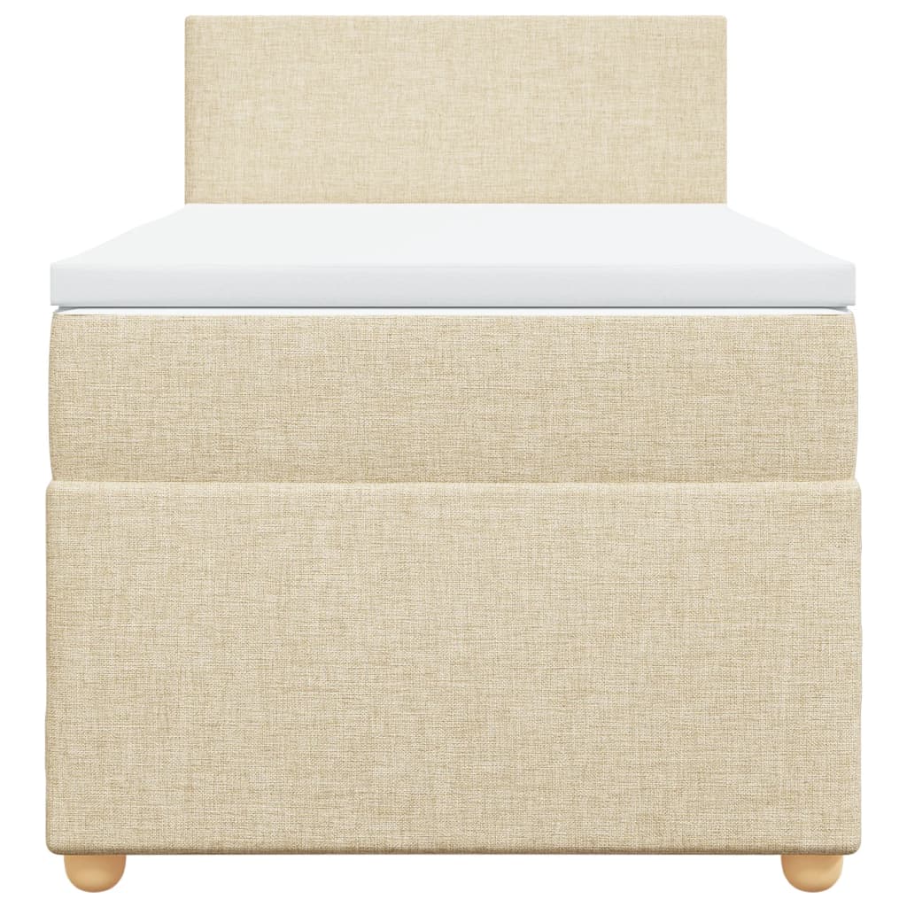 Κρεβάτι Boxspring με Στρώμα Κρεμ 90x200 εκ.Υφασμάτινο