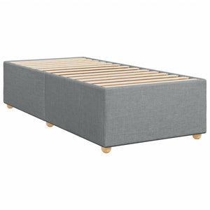 Κρεβάτι Boxspring με Στρώμα Ανοιχτό Γκρι 90x200 εκ. Υφασμάτινο
