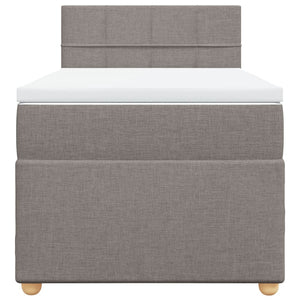 Κρεβάτι Boxspring με Στρώμα Taupe 90x200 εκ. Υφασμάτινο