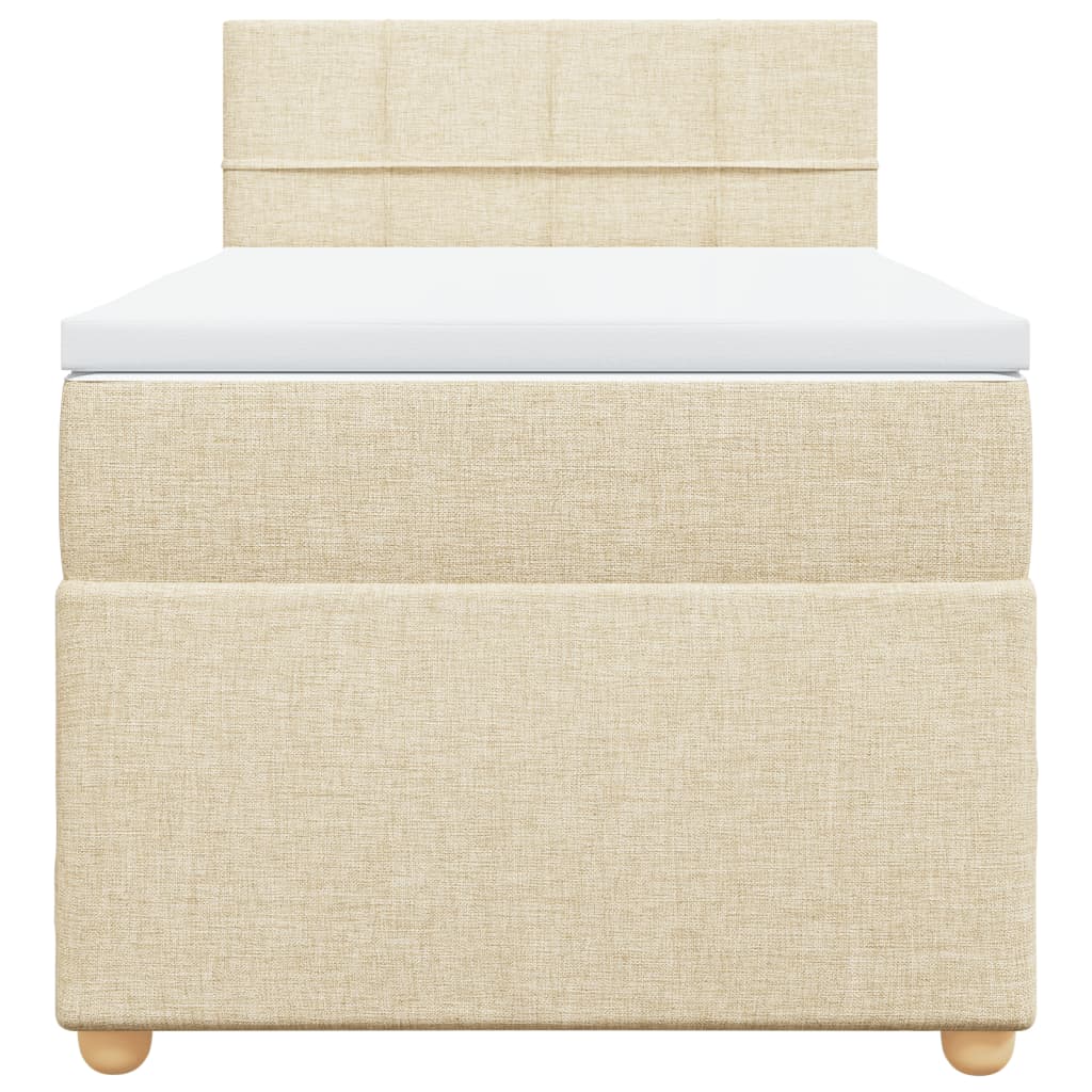 Κρεβάτι Boxspring με Στρώμα Κρεμ 90x200 εκ.Υφασμάτινο