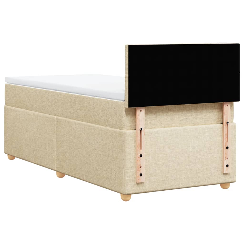 Κρεβάτι Boxspring με Στρώμα Κρεμ 90x200 εκ.Υφασμάτινο