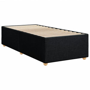 Κρεβάτι Boxspring με Στρώμα Μαύρο 90x200 εκ. Υφασμάτινο