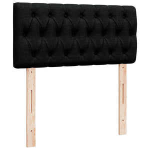 Κρεβάτι Boxspring με Στρώμα Μαύρο 90x200 εκ. Υφασμάτινο