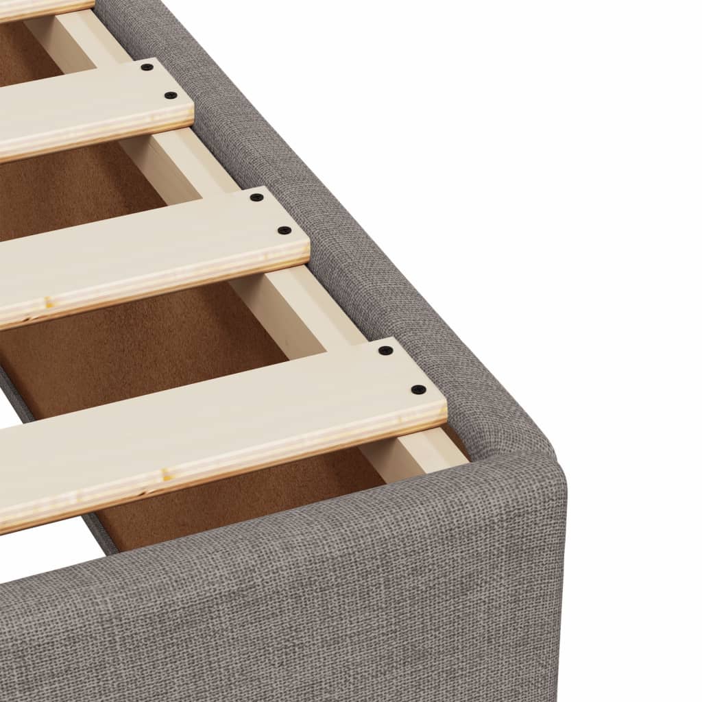 Κρεβάτι Boxspring με Στρώμα Taupe 90x200 εκ. Υφασμάτινο - Pakobazaar
